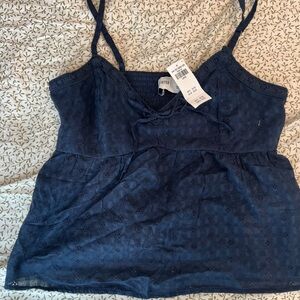 Hollister Blue Bustier Peplum Camisole Top